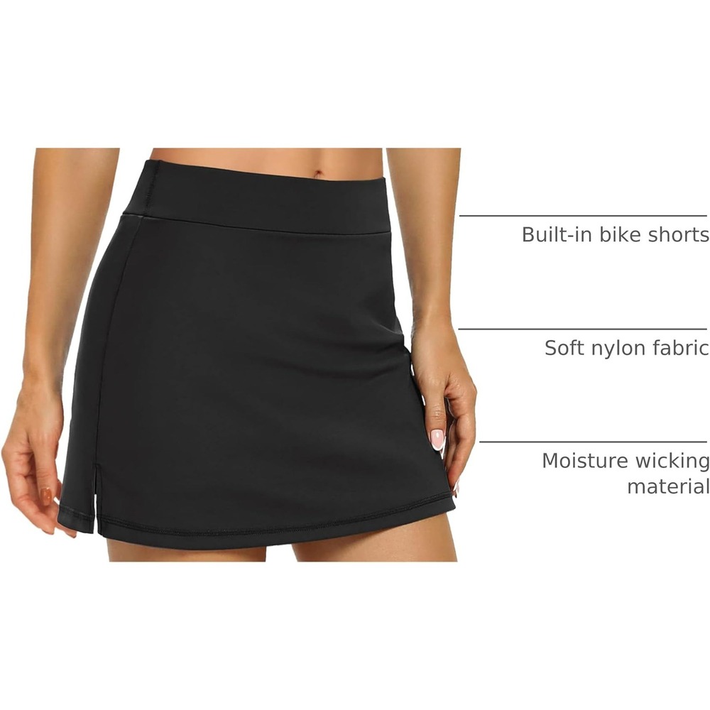LouKeith Skort Women XS Black Athletic Tennis Golf Skirt with Built-in Shorts